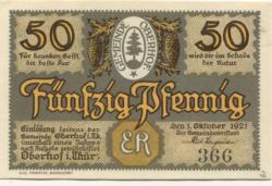 Oberhof - Gemeinde - 1.10.1921 - 50 Pfennig