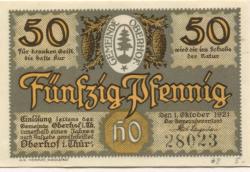 Oberhof - Gemeinde - 1.10.1921 - 50 Pfennig