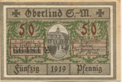 Oberlind (heute: Sonneberg) - Gemeinde - 1919 - 50 Pfennig