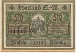 Oberlind (heute: Sonneberg) - Gemeinde - 1919 - 50 Pfennig