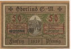 Oberlind (heute: Sonneberg) - Gemeinde - 1919 - 50 Pfennig