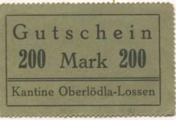 (Ober)Lödla und Lossen (heute: Göhren) - Grube Herzog Ernst, Kantine - -- - 200 Mark