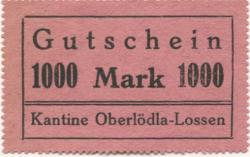 (Ober)Lödla und Lossen (heute: Göhren) - Grube Herzog Ernst, Kantine - -- - 1000 Mark