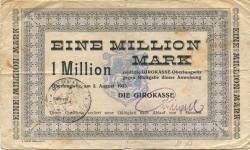 Oberlungwitz - Girokasse - 2.8.1923 - 1 Million Mark