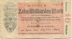 Oberndorf, Rottweil, Spaichingen, Sulz, Tuttlingen - Amtskörperschaften - 25.10.1923 - 10 Milliarden Mark