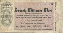 Oberndorf, Rottweil, Spaichingen, Sulz, Tuttlingen - Amtskörperschaften - 25.10.1923 - 20 Milliarden Mark
