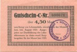 Obernkirchen - Gesamt-Bergamt - Juni 1920 - 4.50 Mark