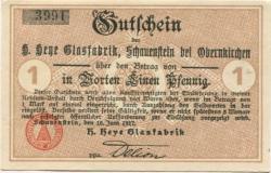 Obernkirchen-Schauenstein - Heye, H., Glasfabrik - 16.6.1917 - 1 Pfennig