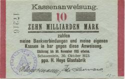 Obernkirchen-Schauenstein - Heye, H., Glasfabrik - 30.10.1923 - 10 Milliarden Mark
