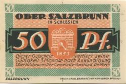 Ober Salzbrunn (heute: PL-Szczawno Zdrój) - Gemeinde - 1921 - 50 Pfennig