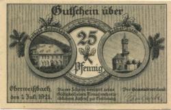 Oberweißbach (heute: Schwarzatal) - Gemeinde - 1.7.1921 - 25 Pfennig