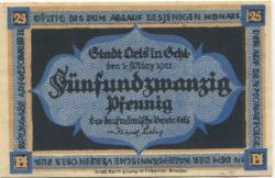 Oels (heute: PL-Olesnica) - Kaufmännischer Verein - 1.3.1921 - 25 Pfennig