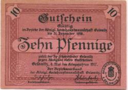 Oelsnitz - Amtshauptmannschaft - 6.5.1917 - 31.12.1918 - 10 Pfennig