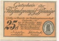 Oelsnitz - Amtshauptmannschaft - 1.12.1918 - 31.12.1920 - 25 Pfennig