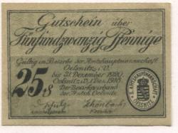 Oelsnitz - Amtshauptmannschaft - 1.12.1918 - 31.12.1920 - 25 Pfennig