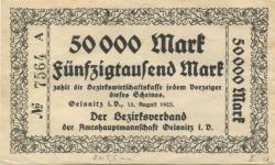 Oelsnitz - Amtshauptmannschaft - 15.8.1923 - 50000 Mark