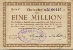 Oelsnitz und Leipzig - Schenk, Schmidt & Beuttler - 18.8.1923 - 1 Million Mark