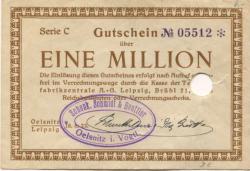 Oelsnitz und Leipzig - Schenk, Schmidt & Beuttler - 18.8.1923 - 1 Million Mark