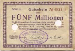 Oelsnitz und Leipzig - Schenk, Schmidt & Beuttler - 18.8.1923 - 5 Millionen Mark