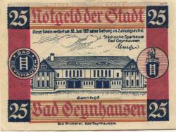 Oeynhausen (Bad) - Städtische Sparkasse - - 30.6.1921 - 25 Pfennig