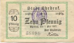 Ohrdruf - Stadt - 1.5.1917 - 10 Pfennig