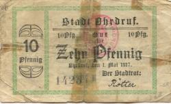 Ohrdruf - Stadt - 1.5.1917 - 10 Pfennig