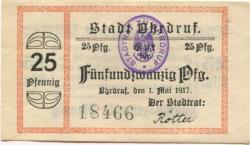 Ohrdruf - Stadt - 1.5.1917 - 25 Pfennig