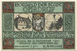 Ohrdruf - Stadt - 1.9.1921 - 31.12.1921 - 50 Pfennig