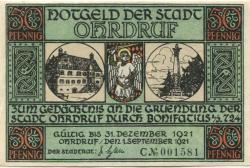 Ohrdruf - Stadt - 1.9.1921 - 31.12.1921 - 50 Pfennig