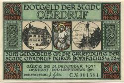 Ohrdruf - Stadt - 1.9.1921 - 31.12.1921 - 50 Pfennig 