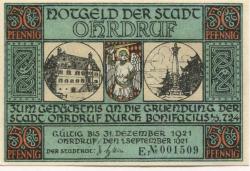 Ohrdruf - Stadt - 1.9.1921 - 31.12.1921 - 50 Pfennig
