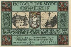 Ohrdruf - Stadt - 1.9.1921 - 31.12.1921 - 50 Pfennig