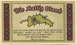 Oland (Hallig) (heute: Langeneß) - Gemeinde - 22.8.1921 - 1.5.1922 - 20 Pfennig