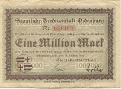 Oldenburg - Staatsbank - 16.8.1923 - 1 Million Mark