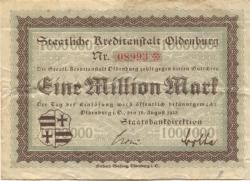 Oldenburg - Staatsbank - 16.8.1923 - 1 Million Mark