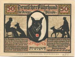 Oldenburg - Deutscher Verein für Sanitätshunde, Ritterstr. 2 - 1921 - 50 Pfennig