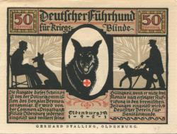Oldenburg - Deutscher Verein für Sanitätshunde, Ritterstr. 2 - 1921 - 50 Pfennig