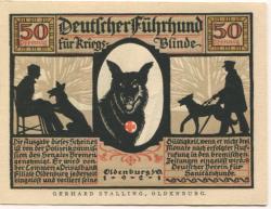 Oldenburg - Deutscher Verein für Sanitätshunde, Ritterstr. 2 - 1921 - 50 Pfennig
