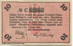 Oldenburg - Handelskammer, Moslestr. 4 - 1.12.1918 - 10 Pfennig