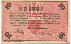 Oldenburg - Handelskammer, Moslestr. 4 - 1.12.1918 - 10 Pfennig
