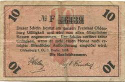 Oldenburg - Handelskammer, Moslestr. 4 - 1.12.1918 - 10 Pfennig 