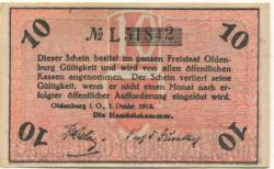 Oldenburg - Handelskammer, Moslestr. 4 - 1.12.1918 - 10 Pfennig