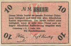 Oldenburg - Handelskammer, Moslestr. 4 - 1.12.1918 - 10 Pfennig