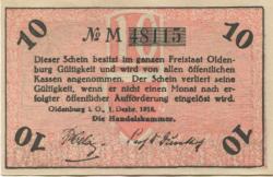 Oldenburg - Handelskammer, Moslestr. 4 - 1.12.1918 - 10 Pfennig 