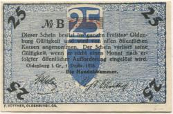 Oldenburg - Handelskammer, Moslestr. 4 - 1.12.1918 - 25 Pfennig