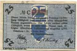 Oldenburg - Handelskammer, Moslestr. 4 - 1.12.1918 - 25 Pfennig