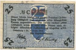 Oldenburg - Handelskammer, Moslestr. 4 - 1.12.1918 - 25 Pfennig 