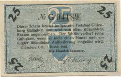 Oldenburg - Handelskammer, Moslestr. 4 - 1.12.1918 - 25 Pfennig 