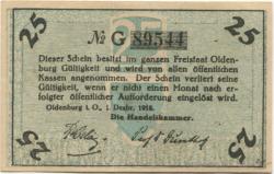 Oldenburg - Handelskammer, Moslestr. 4 - 1.12.1918 - 25 Pfennig