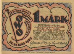 Oldenburg - Oldenburger Woche, Geschäftsausschuss - 21.5. - 31.5.1922 - 1 Mark